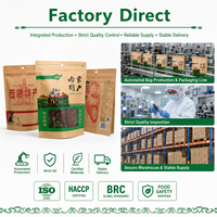 Sacs d'emballage personnalisés pour bœuf séché, pochettes verticales en papier kraft avec fenêtre à fermeture éclair, conformes FDA GRS SGS pour les snacks à base de viande