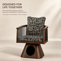 Maison pour animaux de compagnie en bois minimaliste moderne pour chats et chiens - Meuble durable en forme de chaise avec entrée ouverte