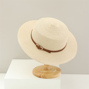 French Flat Straw Bag With Hat Fashion Women's Large Capacity 2 Pieces <b>Tote</b> Bag Seaside Holiday Handbag Shoulder Bag - Product Image 6