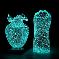 Vase créatif à bouche évasée, décoration d'intérieur, griffe de chat, vase fluorescent, étoile, vase en verre lumineux