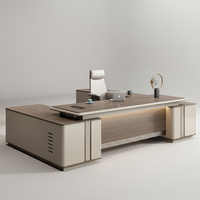 Bureau d'ordinateur moderne et durable avec panneau en bois, installation murale, 2 options de rangement, idéal pour les PDG