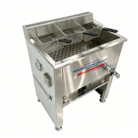 Friteuse professionnelle au gaz GPL Hansu 35L pour frites et poulet, avec température réglable
