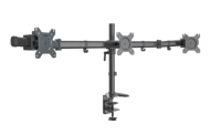 Support triple moniteur robuste à montage en V, inclinaison à 90 degrés, installation par pince en C, capacité de charge de 8 kg, support d'écran de 27 pouces, en stock