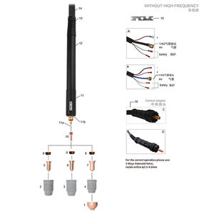 INWELT PTM100 قاطع البلازما من الشركة المصنعة مسدس اليورو 100 أمبير قطع البلازما CNC - Product Image 3