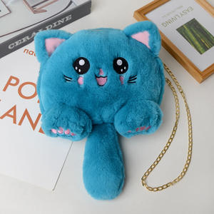 Bolso de mano de gato de piel sintética esponjosa, bolso cruzado, bolso de mensajero, conejitos de peluche para niños, bolso de hombro de conejo de felpa de dibujos animados para mujer - Product Image 4