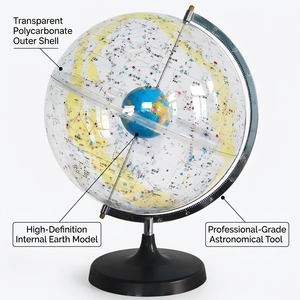 Globo Celeste de 32 cm, Modelo de Estrellas Transparente para la Educación en Geografía y Astronomía - Product Image 5
