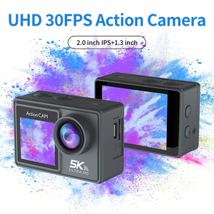กล้องแอ็กชัน Wi-Fi 5K พร้อมหน้าจอคู่2 "กล้องวิดีโอ24MP 4K สำหรับกีฬากันน้ำกล้อง DV ขนาด170 ° มุมกว้างบันทึกสำหรับถ่าย vlogging - Product Image 4