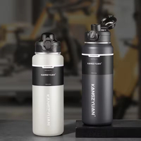 Thermos d'affaires 1000 ml en acier inoxydable 304, avec logo personnalisé, garde au chaud et au froid, anti-fuite, portable, double paroi sous vide, sans BPA