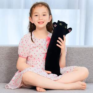 Venta al por mayor de lindos juguetes de peluche con forma de gato, almohada larga de felpa para el cuello, cojines con relleno de algodón PP para dormir en el dormitorio - Product Image 2