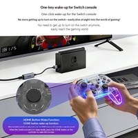 Manette de jeu sans fil Switch, double vibration, gyroscope 6 axes, RGB transparente pour PC, Android, jeux de voiture