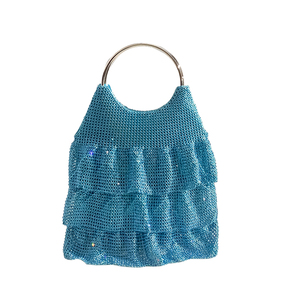 Nouveauté : Sac à main pochette chic pour femme avec strass et volants en cristal, idéal pour les soirées et les fêtes – Collection Usine - Product Image 5