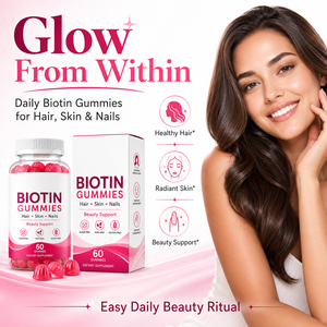 Complément alimentaire végétalien en gommes à la <span class=keywords><strong>biotine</strong></span> 5000 mcg avec collagène, zinc, vitamines C et E pour la santé des cheveux, de la peau et des ongles chez l'adulte, ODM - Product Image 3