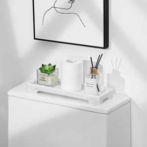 Four Corner Storage Tray Marble Pattern 5.5x10.5x2.5cm Silicone Bathroom Desk Organizer For Toiletries - Product Image 3