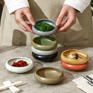 Vaisselle de restaurant, plat à condiments en céramique pour sushi, plat rond vintage exquis pour collations et desserts, bols à sauce de 3,5 pouces - Product Image 2