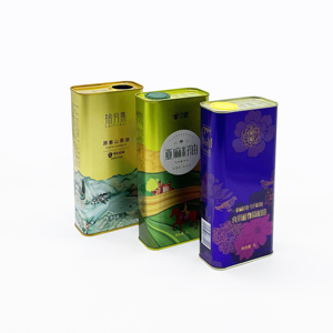 Latas de Metal Rectangulares Personalizadas de 1 Litro para Envasar Aceite de Cocina, Latas de Aceite de Oliva con Boquilla de Plástico para Uso Alimentario - Product Image 2