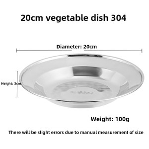 Yolecen 304 Stainless Steel Deep Dish Thickened Dumpling/Barbecue/Dinner/Rice <strong>Plate</strong> Household Modern Design Food Grade <strong>Metal</strong> - Product Image 6