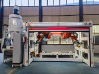 Découpeuse à jet d'eau pure robotisée industrielle CNC BBET à montage en hauteur pour la ligne de production de transformation des matériaux souples automobiles