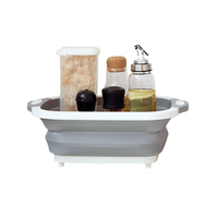 Planche à découper pliable avec passoire en plastique panier de lavage de cuisine multifonctionnel planche à découper pliable