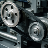 Poulie de distribution S3M à plateforme convexe OEM personnalisée avec trou H7, gorge à clavette, vis de réglage, service d'usinage CNC, équipement de test de précision