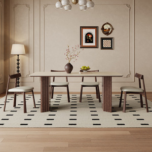 โต๊ะอาหารไม้ไผ่ รูปทรงสี่เหลี่ยมผืนผ้า สไตล์โมเดิร์น เรียบง่าย สีวอลนัท สำหรับบ้าน อพาร์ทเมนต์ขนาดเล็ก ผลิตในจีน บรรจุภัณฑ์แบบส่งทางไปรษณีย์ - Product Image 4