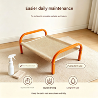 Luxuriöses Orangefarbenes Erhöhtes Katzenbett mit Sisal-Kratzfläche, Verschleißfestes Haustier-Sofa, Cama Para Gato, Lit Pour Chat, Kratzbrett, Katzenbett