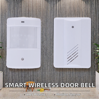 Sensor Gerak Pintu Bisnis Pintar Terlaris, Bel Nirkabel dengan Receiver Plug-in, Detektor PIR, Sistem Keamanan Rumah Berbahan ABS