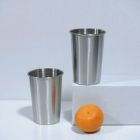 Gobelet en acier inoxydable brossé de qualité alimentaire, tasse à bière, verre à boisson froide, gobelet à jus, pour bar et usage domestique, avec logo personnalisé, commande en gros