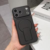 Coque de téléphone souple en TPU à peinture métallique pour iPhone 17 Air 16 Pro Max 15 14 13 12 11 Plus XR X avec support magnétique et protection intégrée