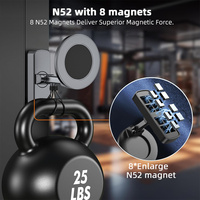 Nouveau support magnétique double face pour téléphone 2026, aimant puissant N52, rotation à 360° °   Support rotatif pliable pour chariots de golf et surfaces métalliques de salle de sport