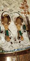 Design de sol en marbre, 1 pièce de malachite, onyx, meubles à bordure