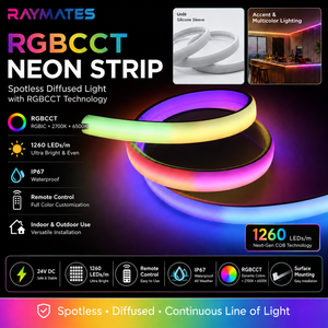 Striscia LED COB SPI WS2811 ad Alta Densità, Illuminazione Digitale RGBCW Impermeabile IP67 - Product Image 3