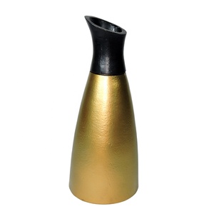 Artesign Dark Grey Aluminium Flower Pot Set of 2 Modern Handmade Eco-Friendly Tabletop <b>Vase</b> Home Office Decor Made in India - Product Image 6