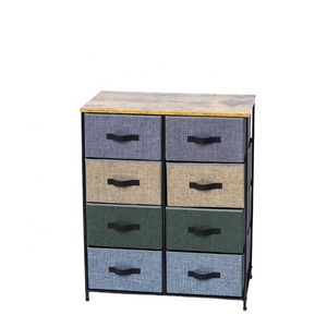 Cassettiera in Tessuto a 8 Cassetti Pieghevole, Mobile Contenitore in Legno Stile Rustico per Soggiorno e Camera da Letto - Product Image 1