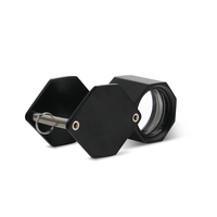 Black Diamond Loupe 10x Triplet Lens 20.5mm Jewelry Magnifier With Leather Case