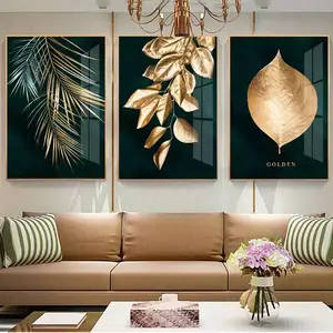 Декоративная картина для гостиной, зеленое растение, Цветочная Настенная картина, постер, печать на холсте, Хрустальная фарфоровая живопись