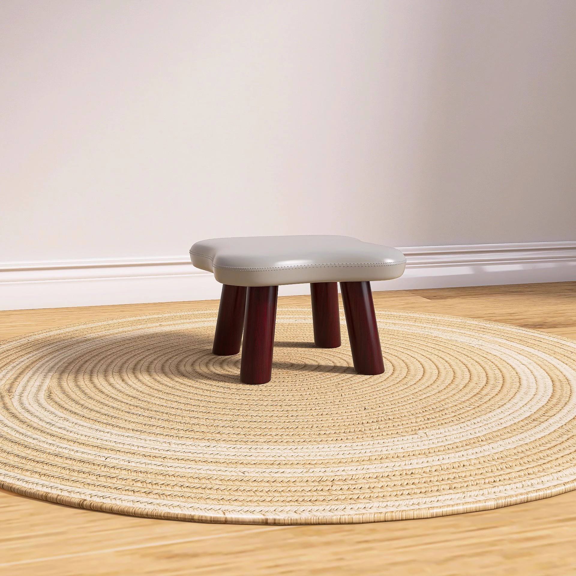 Small four-leaf clover - solid wood stool legs [white]