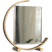 Miroir de maquillage industriel vintage en métal doré, décoration de table, vente en gros