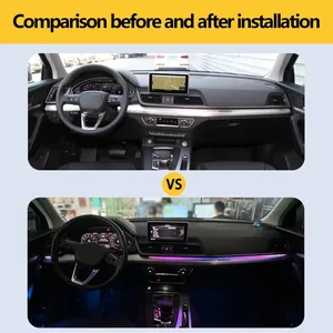 Lampes d'ambiance LED pour Audi Q5/Q5L 2009-2024 64 couleurs Lampes d'ambiance arc-en-ciel APP/Car Play/CAR Radio Control Interior Kits - Product Image 4