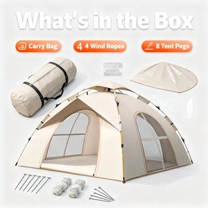 Carpa Plegable Portátil para Exteriores, de Fibra de Vidrio, para las Cuatro Estaciones, Impermeable, Resistente a los Rayos UV, de Oxford, para Campamento de Verano, Automática - Product Image 4