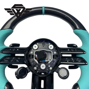 Volante Deportivo Estilo Mercedes con Perillas de Control, Fibra de Carbono Real, para Benz Clase C, Clase E 223 - Product Image 4