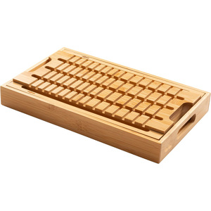 Adjustable Bamboo <b>Bread</b> Slicer With Foldable Rails And Crumb Tray For Baking Pastry Tools - Product Image 2