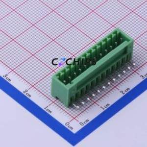 KF2EDGR-2.5-12P Plug-in Terminal Block Bent Lead Through Hole,P=2.5mm Connector Board-to-Board / Socket Closed 1x12P 2.5mm Green - Product Image 1