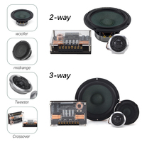 Kualitas Suara Terbaik Speaker Komponen Mobil 6.5 Inch 3-Way Full Range Midrange Dengan Tweeter speaker mobil