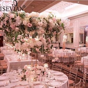 Naieri — boutons de roses artificielles en soie, blanc et rose, à bas prix, chemin de table, décoration de pièce de centre de table pour mariage - Product Image 3