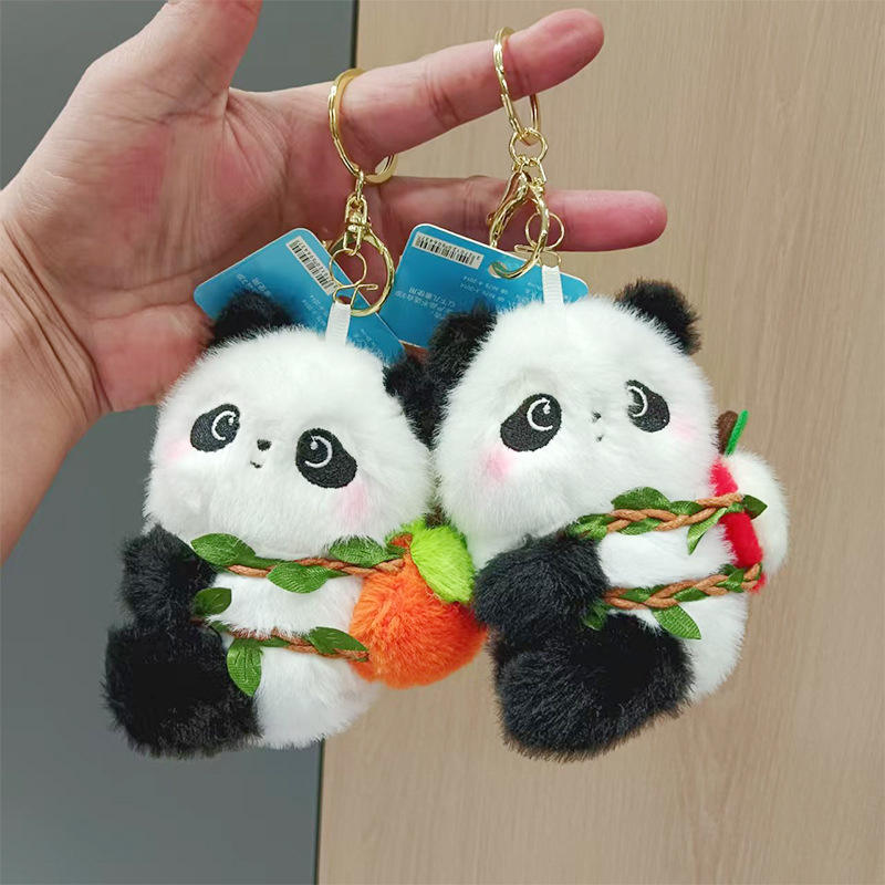 Wholesale Cartoon Cute Panda Plush Toy Doll Bag Pendant Cute Couple Pendant Doll Plush Keychains