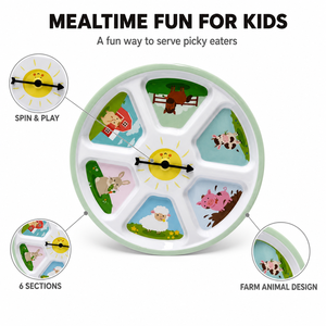 <span class=keywords><strong>Assiette</strong></span> Rotative Ludique pour Repas Sains – <span class=keywords><strong>Assiette</strong></span> en Mélamine pour Enfants Pêtrins – Produit de Repas pour Enfants - Product Image 2