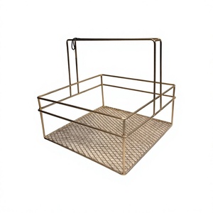 Gift Hamper Rectangular Shape Luxury <b>Basket</b> With Handles Gold Finish <b>Cheap</b> Price Wedding Diwali Return Gifting Modern <b>Baskets</b> - Product Image 1