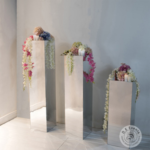 Sposa e lo sposo in acciaio inox vaso di fiori del basamento per la cerimonia nuziale - Product Image 5