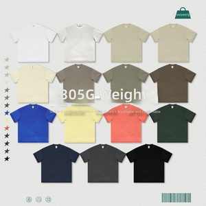 เสื้อยืดสีเอิร์ธโทน หนัก 305 กรัม ขายส่ง เสื้อยืดแฟชั่นสตรีทแบรนด์ดังสำหรับผู้ชาย ผ้าฝ้ายแท้ เสื้อยืดโอเวอร์ไซส์ - Product Image 3