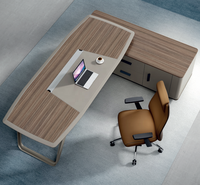 Bureau d'Angle Informatique de Direction Moderne en Panneau de Bois